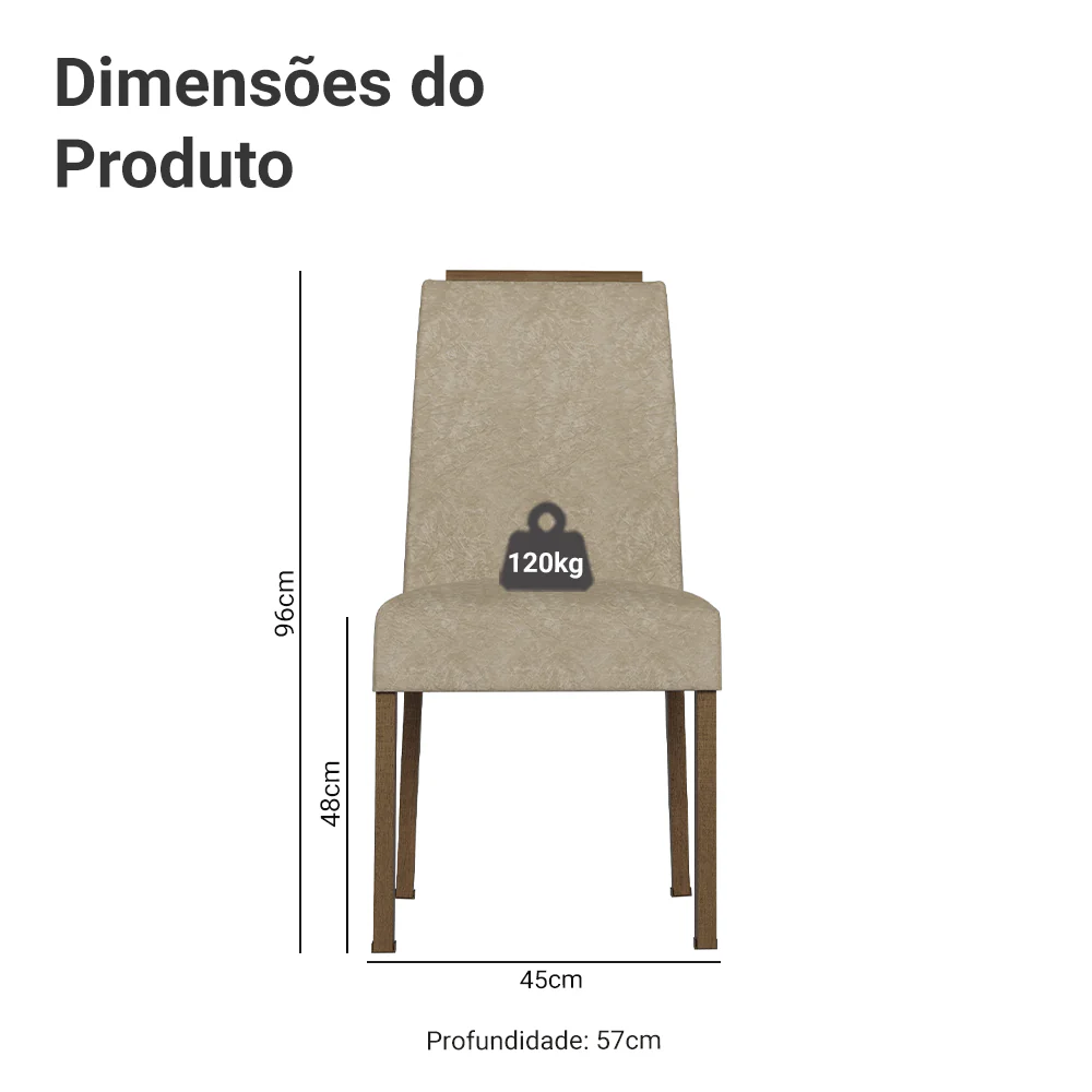 Kit 2 Cadeiras de Jantar 4255 com Espaldar Rustic/Imperial Madesa - Image 3