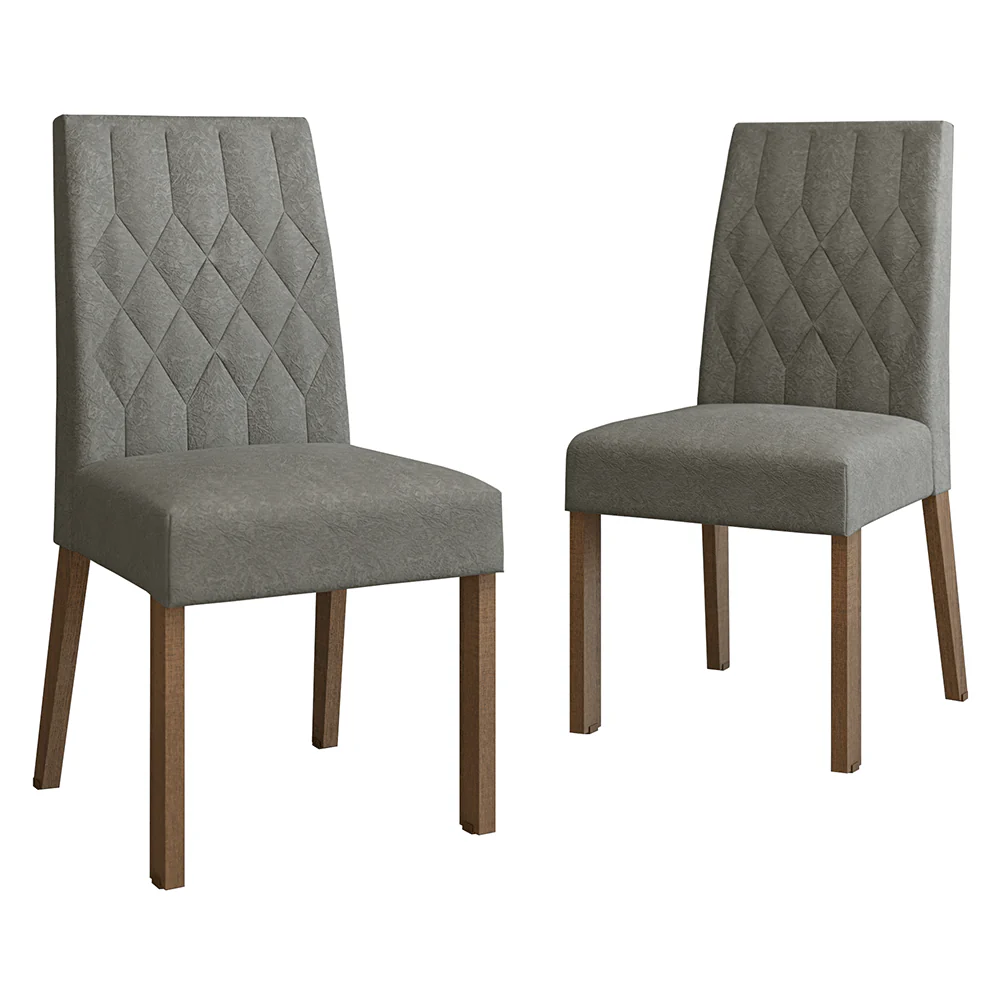 Kit 2 Cadeiras de Jantar 4256 Rustic/Silver Madesa - Image 7
