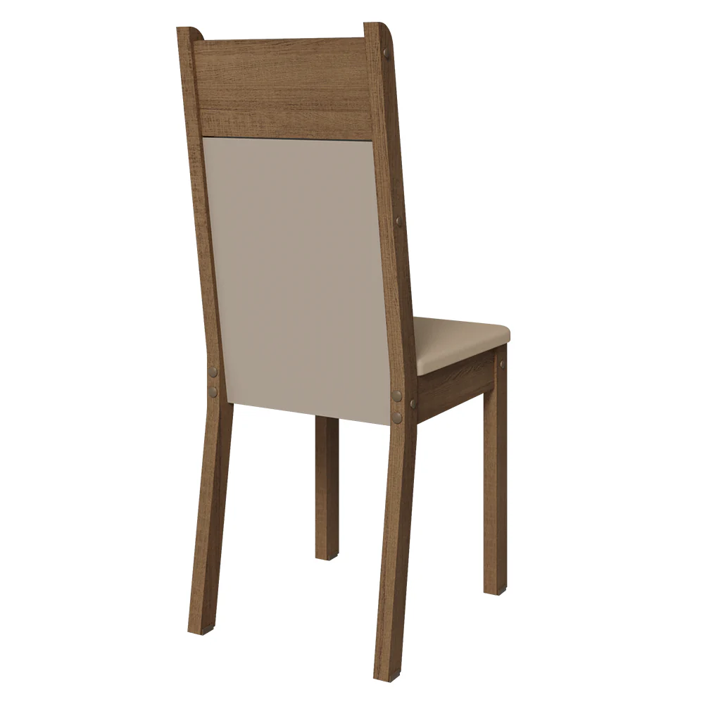 Kit 4 Cadeiras 4280 Madesa Rustic/Crema/Sintético Bege - Image 6