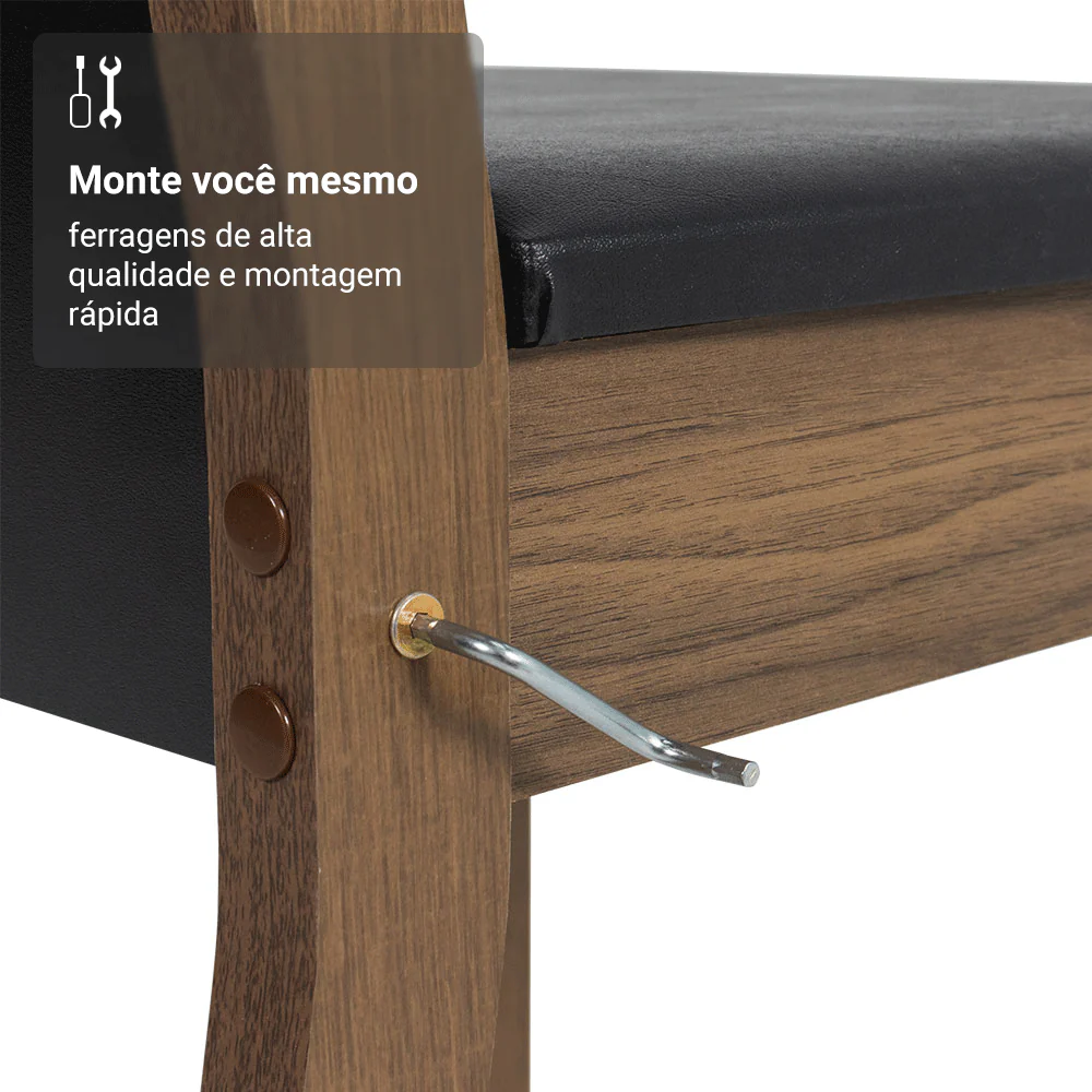 Kit 4 Cadeiras 4280 Madesa Rustic/Preto - Image 9