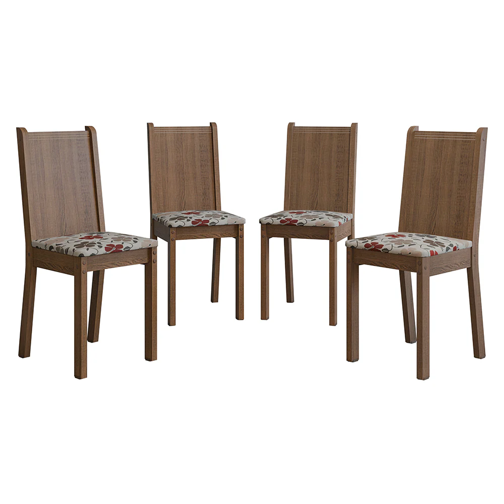 Kit 4 Cadeiras 4290 Madesa Rustic/Hibiscos - Image 7