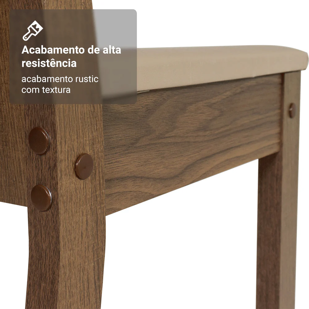 Kit 4 Cadeiras 4290 Madesa Rustic/Sintético Bege - Image 8