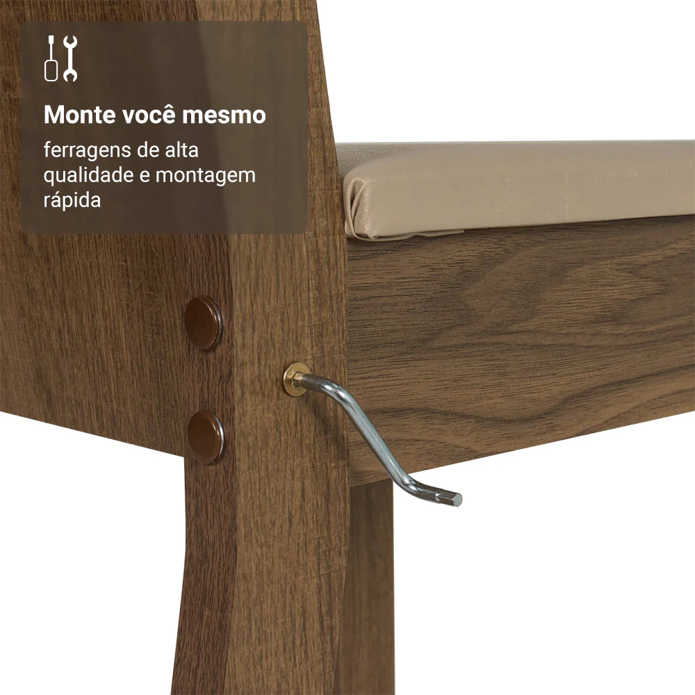 Kit 4 Cadeiras 4290 Madesa Rustic/Sintético Bege - Image 9