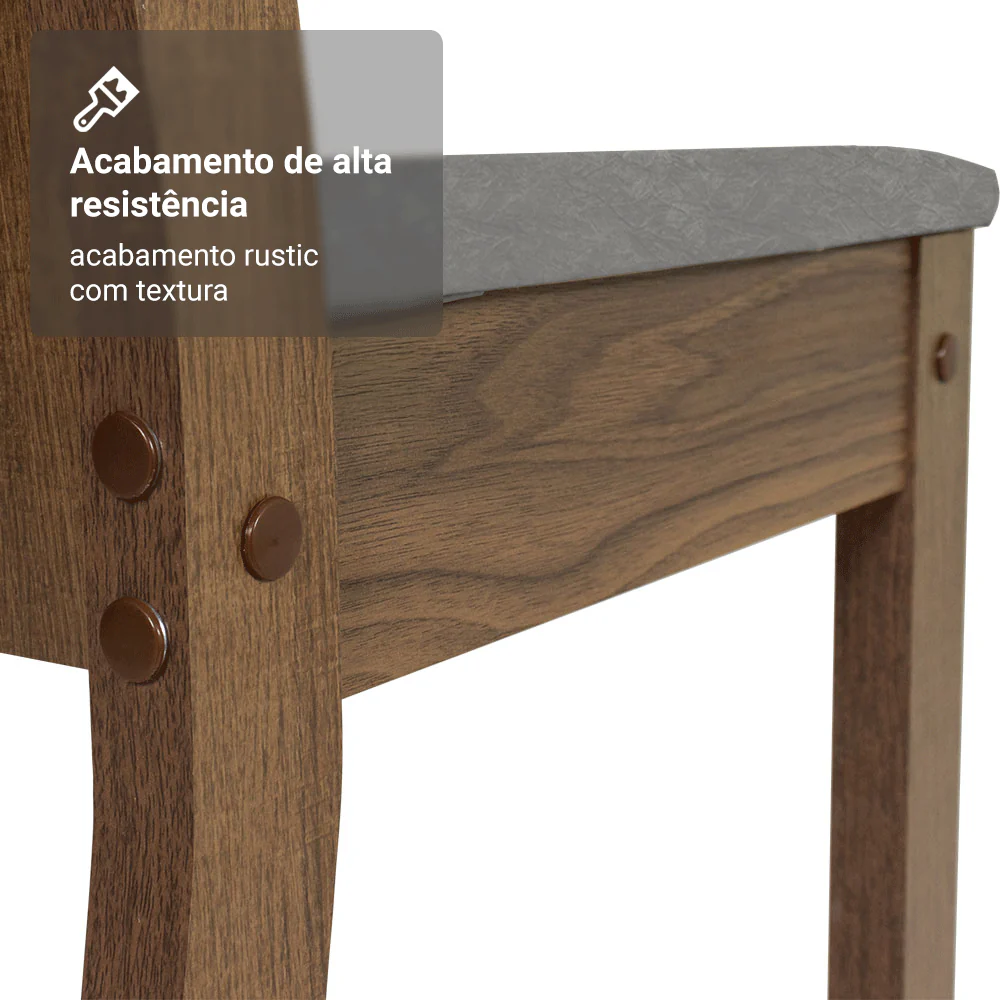 Kit 4 Cadeiras 4290 Madesa Rustic/Silver - Image 8