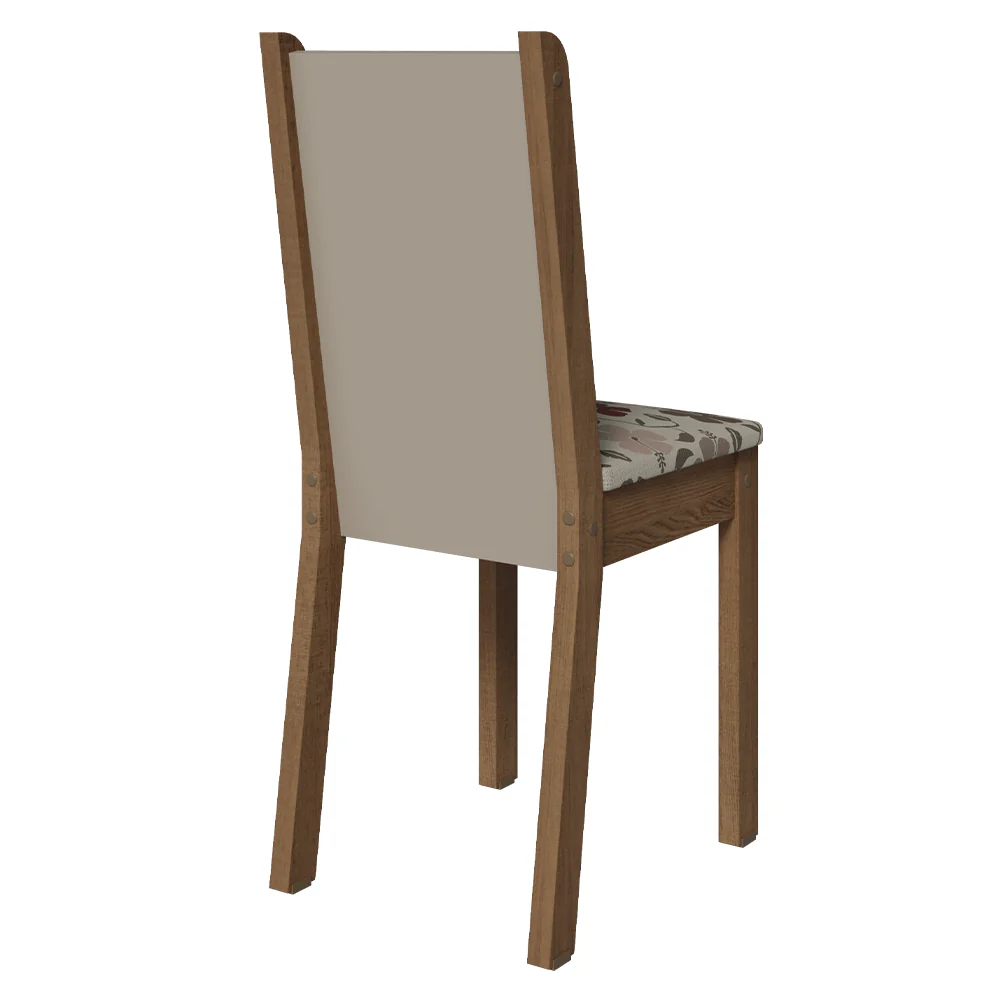 Kit 4 Cadeiras 4291 Madesa Rustic/Crema/Hibiscos - Image 5