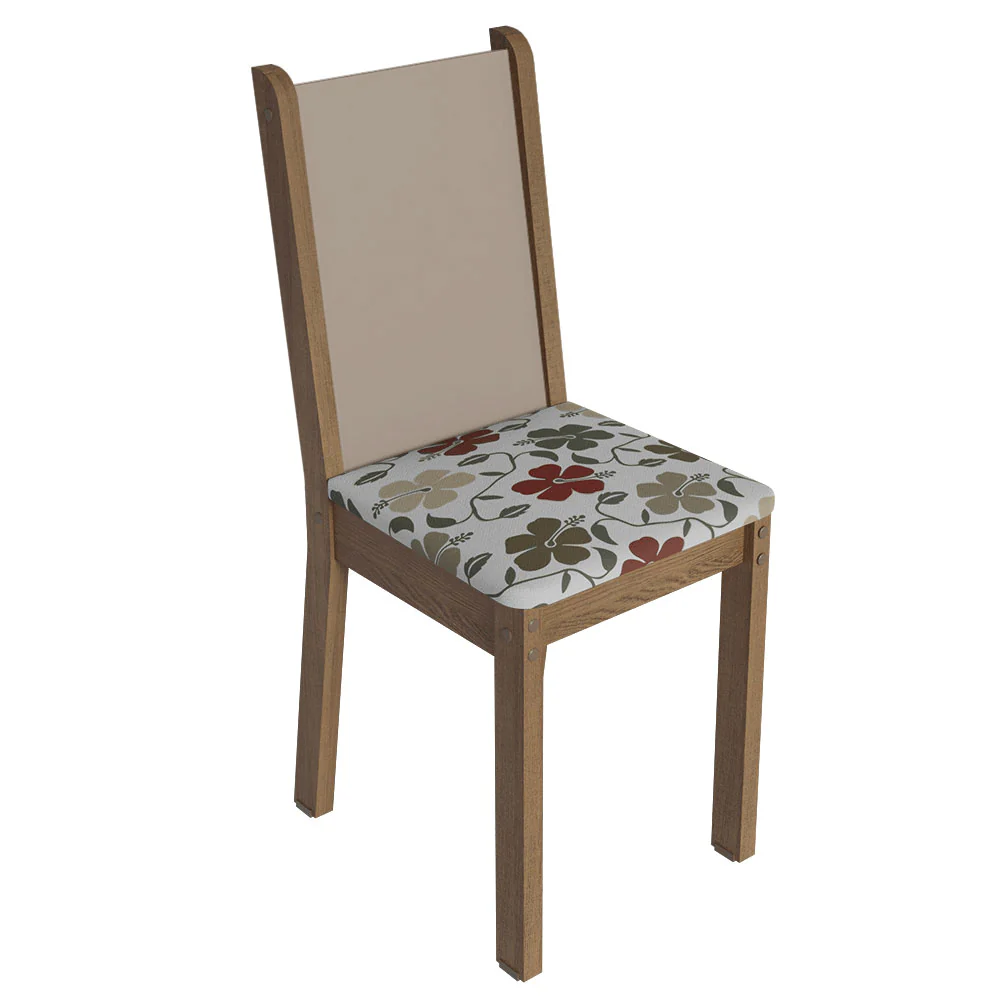 Kit 4 Cadeiras 4291 Madesa Rustic/Crema/Hibiscos - Image 6