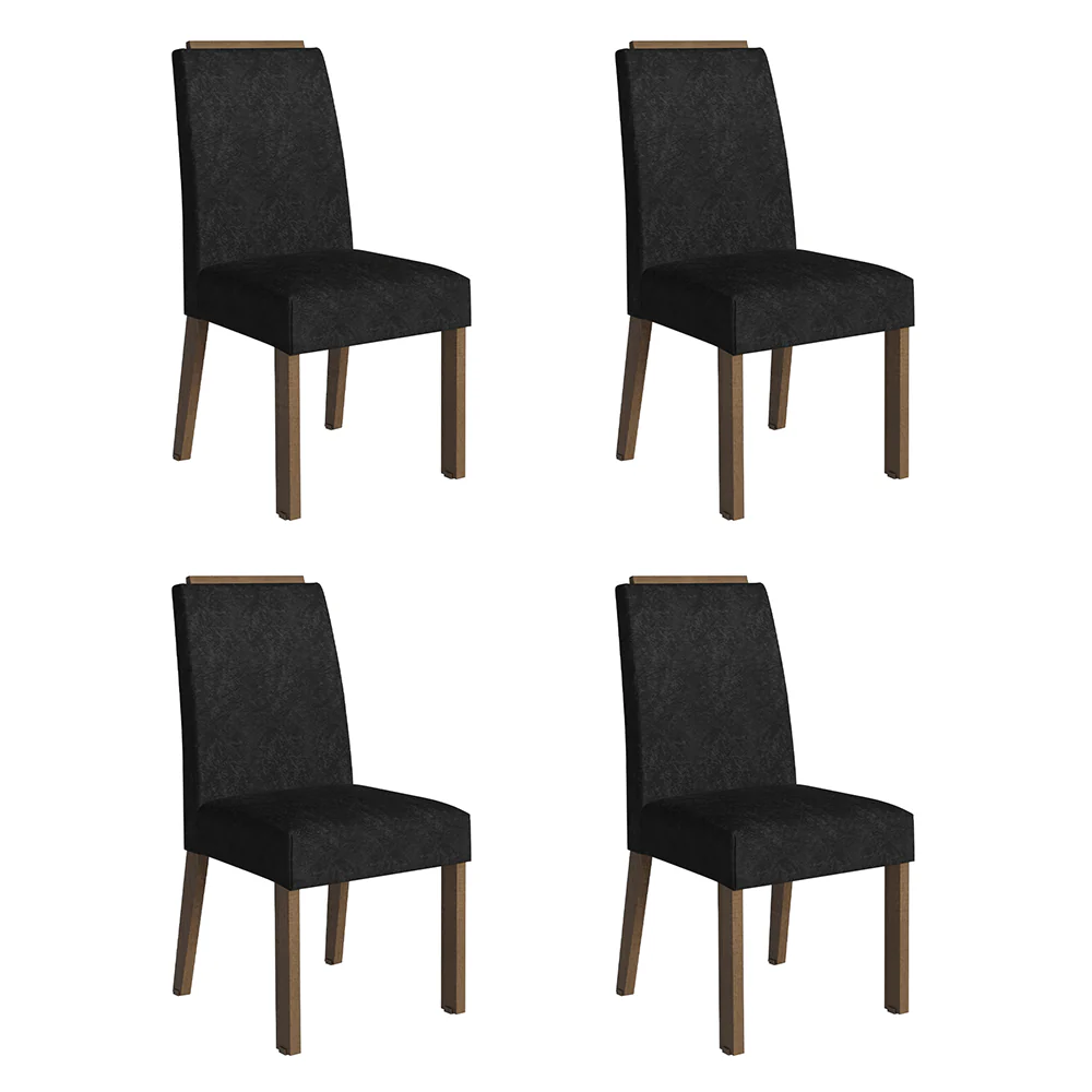 Kit 4 Cadeiras de Jantar 4255 com Espaldar Rustic/Oxford Madesa - Image 2