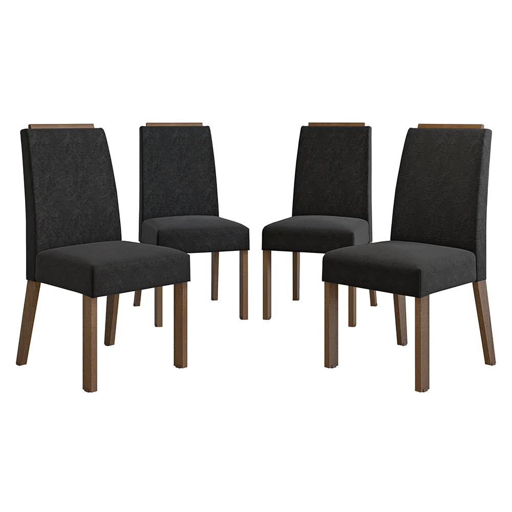 Kit 4 Cadeiras de Jantar 4255 com Espaldar Rustic/Oxford Madesa - Image 6