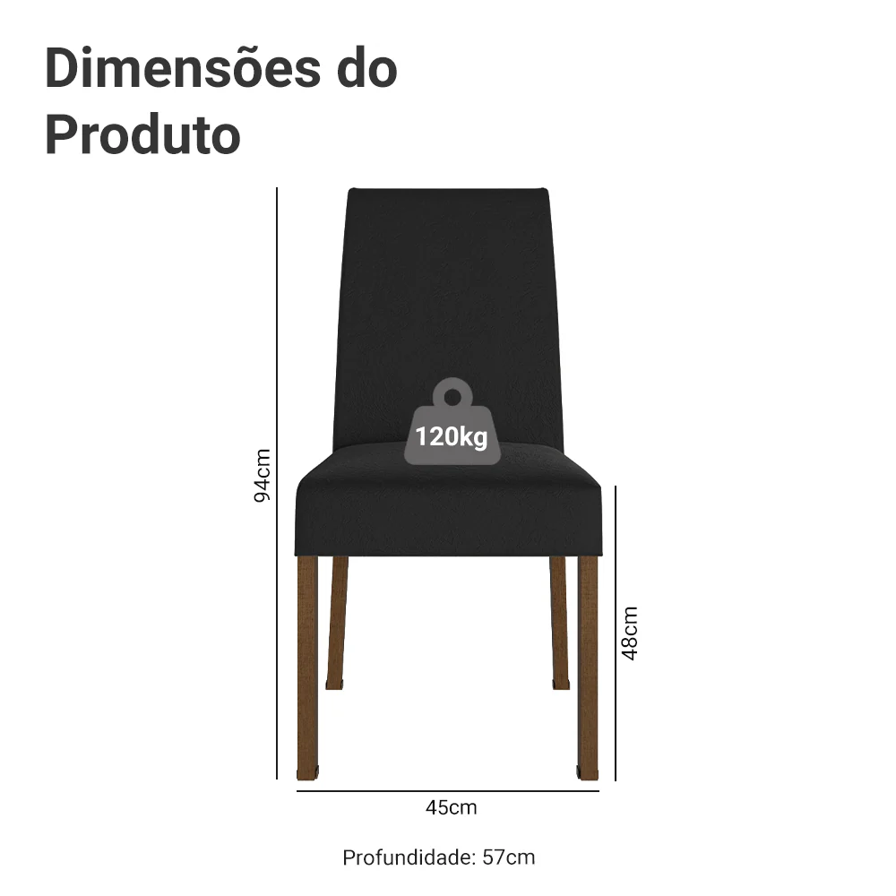 Kit 4 Cadeiras de Jantar 4255 Rustic/Oxford Madesa - Image 3