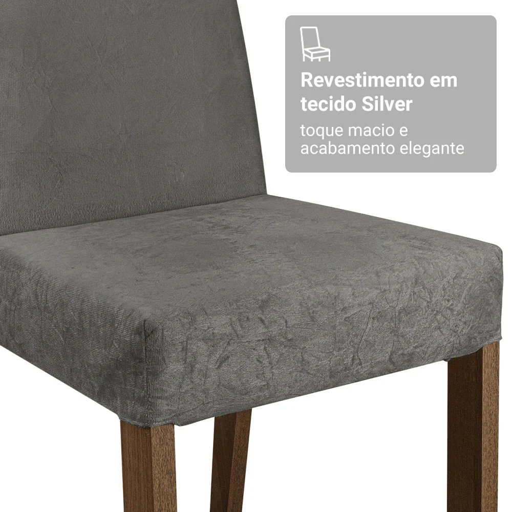 Kit 4 Cadeiras de Jantar 4255 Rustic/Silver Madesa - Image 8