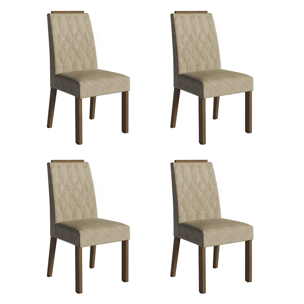 Kit 4 Cadeiras de Jantar 4256 com Espaldar Rustic/Imperial Madesa - Image 2