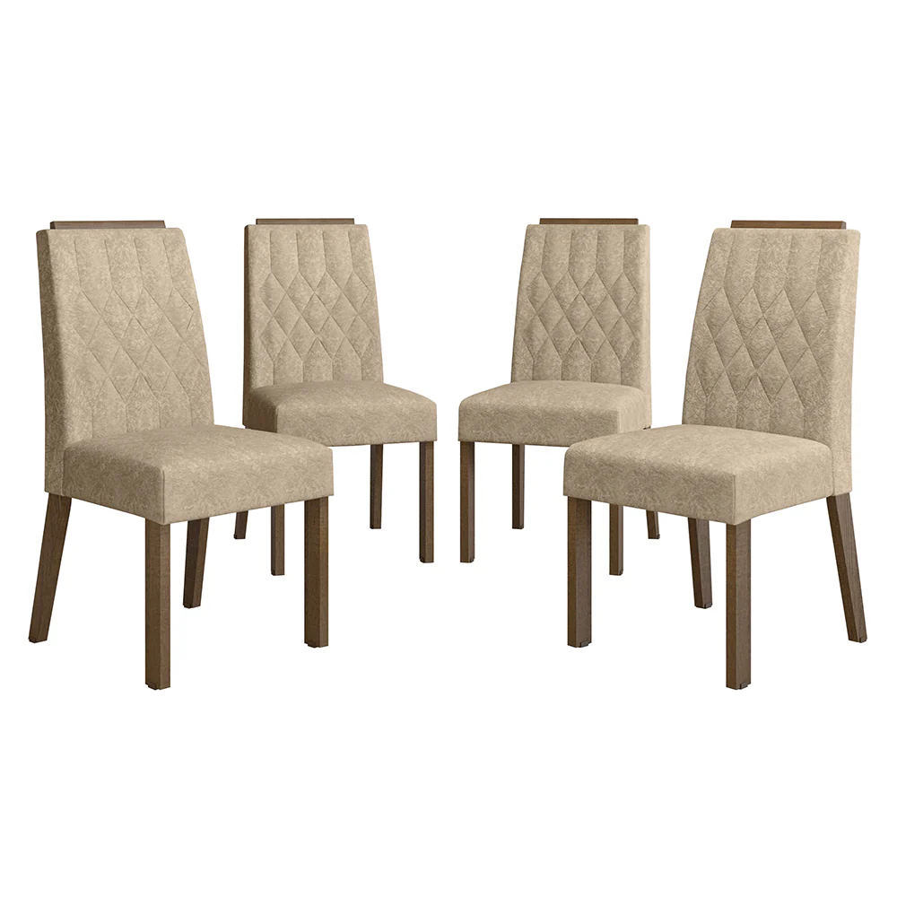 Kit 4 Cadeiras de Jantar 4256 com Espaldar Rustic/Imperial Madesa - Image 6