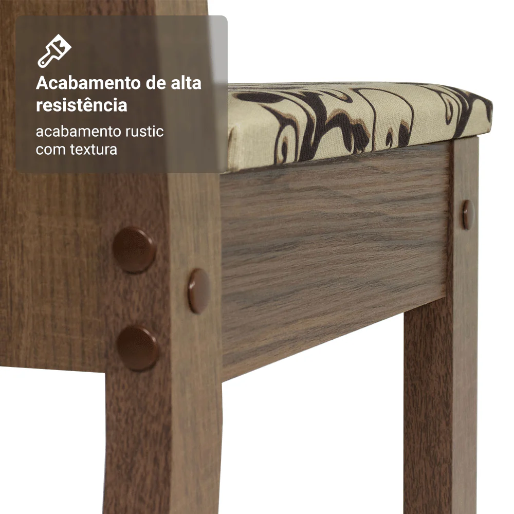 Kit 6 Cadeiras 4290 Madesa Rustic/Bege Marrom - Image 8