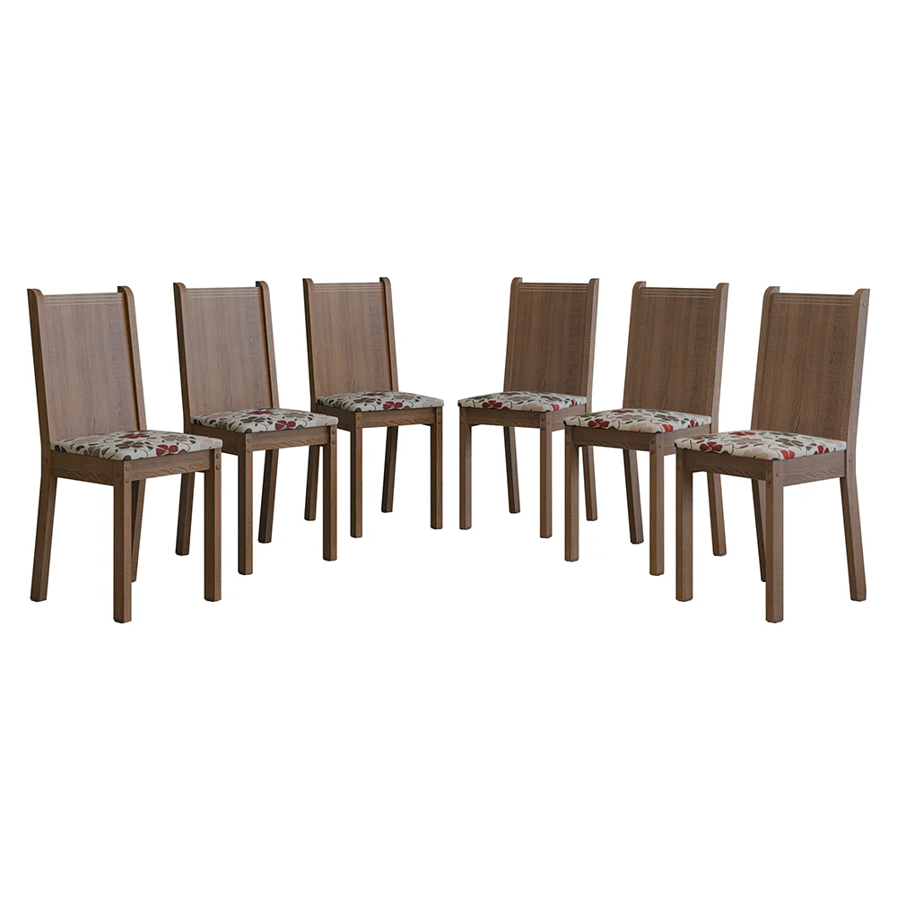 Kit 6 Cadeiras 4290 Madesa Rustic/Hibiscos - Image 7