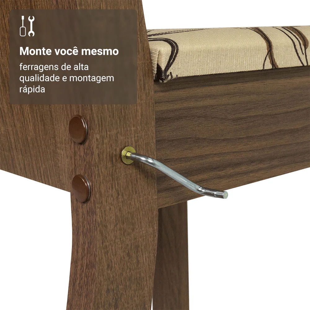Kit 6 Cadeiras 4290 Madesa Rustic/Lírio Bege - Image 9