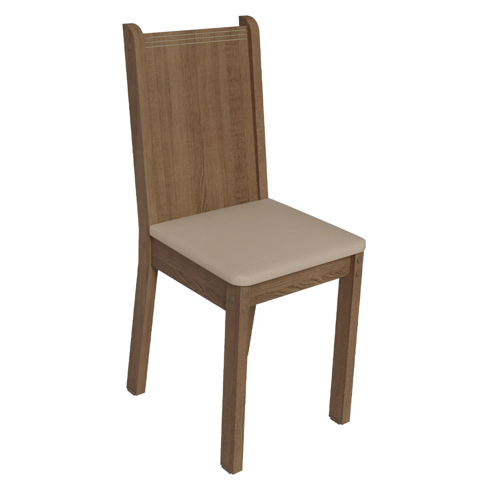 Kit 6 Cadeiras 4290 Madesa Rustic/Sintético Bege - Image 6