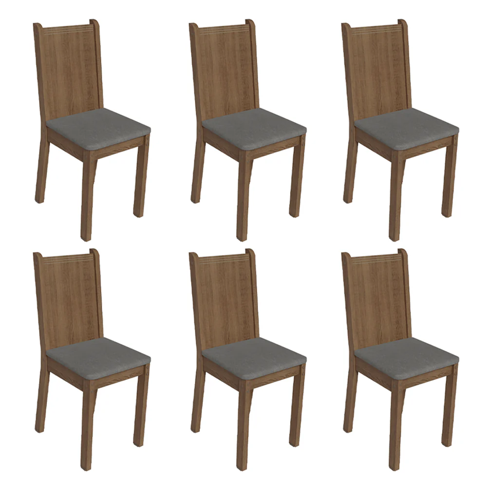 Kit 6 Cadeiras 4290 Madesa Rustic/Silver - Image 2