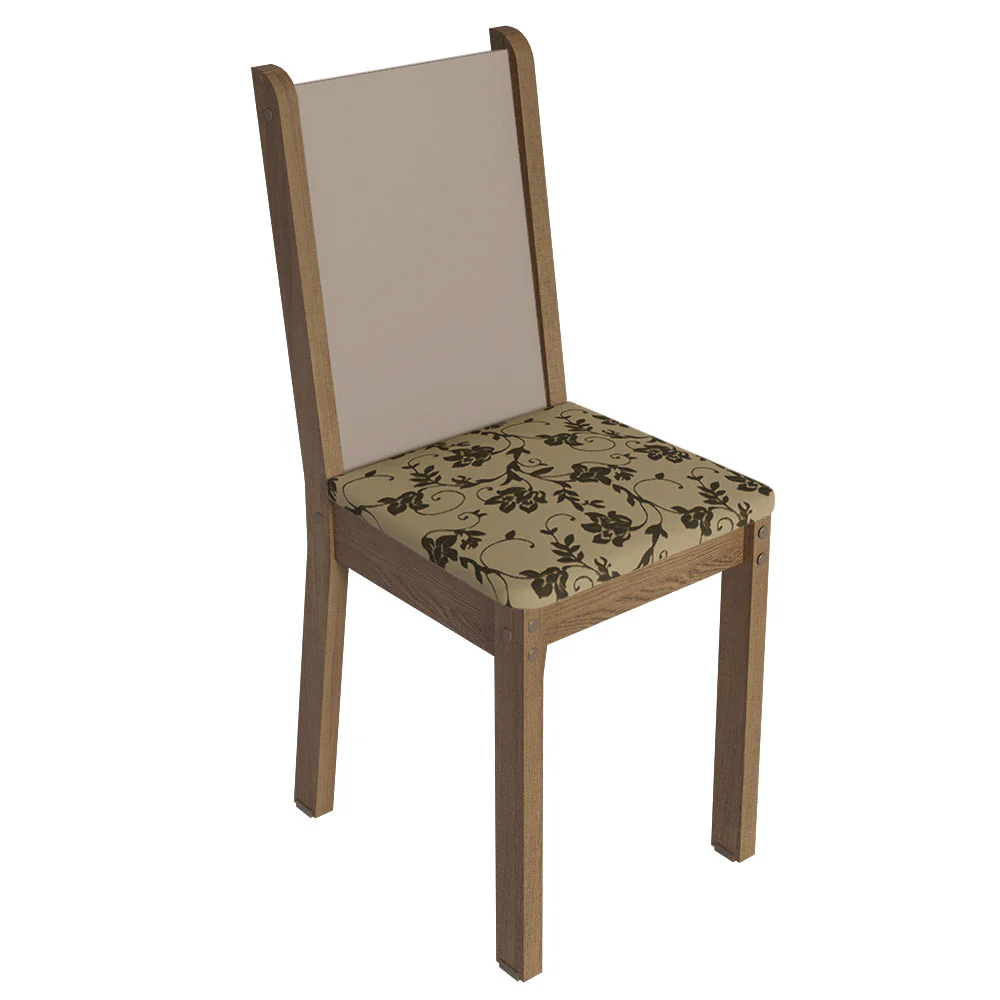 Kit 6 Cadeiras 4291 Madesa Rustic/Crema/Bege Marrom - Image 6