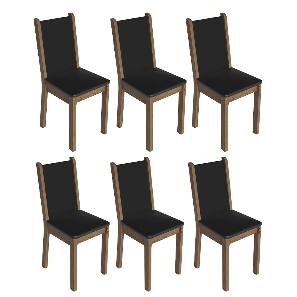 Kit 6 Cadeiras 4291 Madesa Rustic/Preto - Image 2