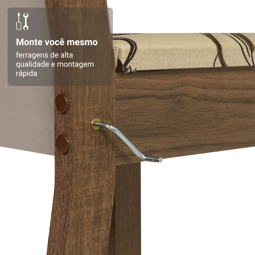 Kit 6 Cadeiras de Jantar 4291 Rustic/Crema/Lírio Bege Madesa - Image 9