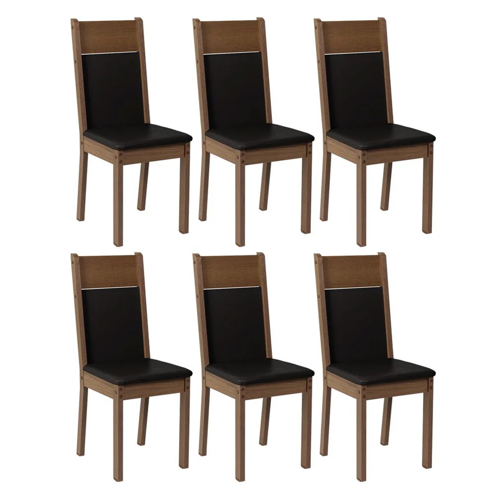 Kit 6 Cadeiras Rustic/Preto 4280 Madesa - Image 2
