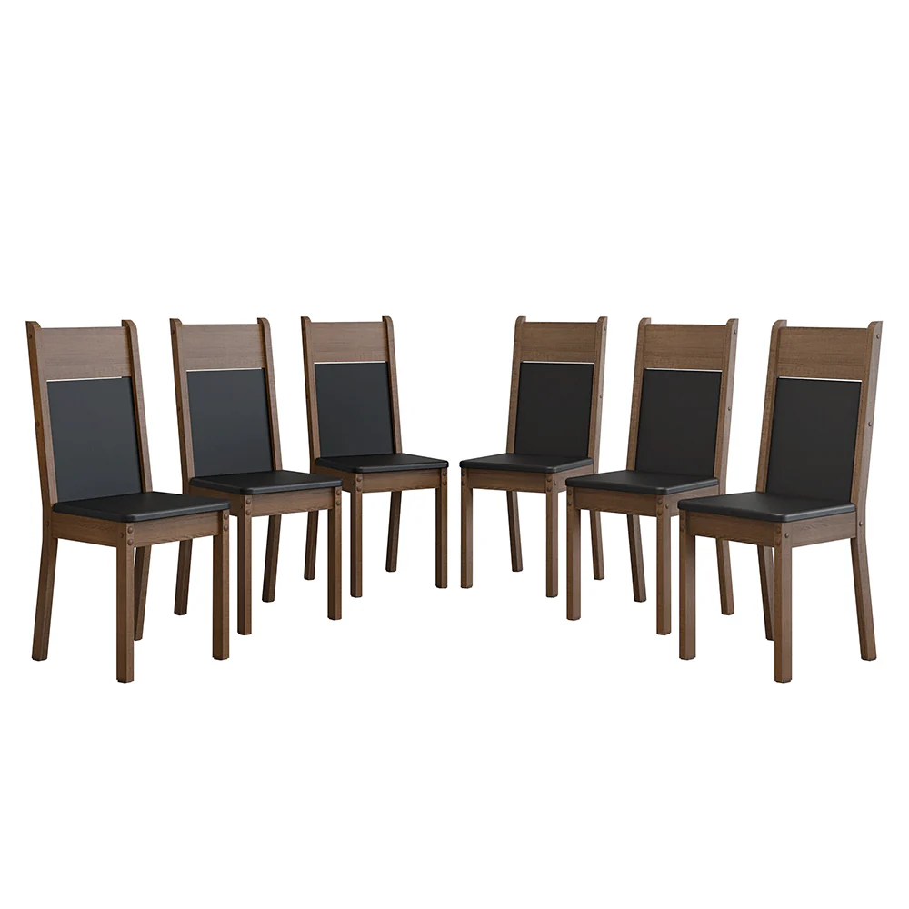 Kit 6 Cadeiras Rustic/Preto 4280 Madesa - Image 7