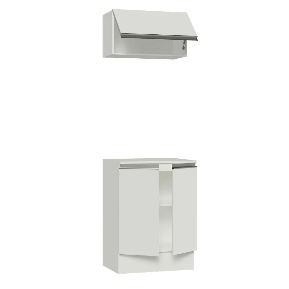 Kit 60 cm 100% MDF 2 Portas e 1 Suspensa Branco Smart Madesa - Image 5