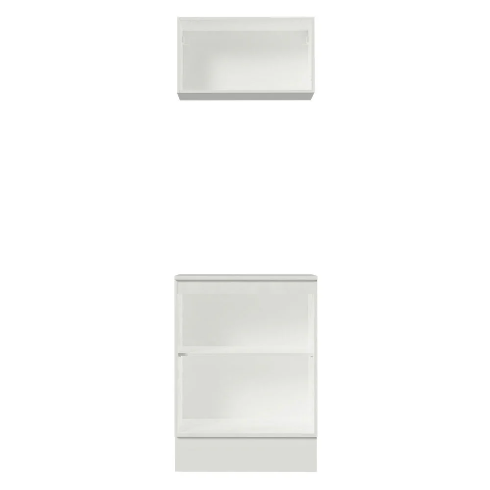 Kit 60 Madesa Smart 2 Portas e 1 Suspensa com tampo Rustic/Crema/Branco - Image 11