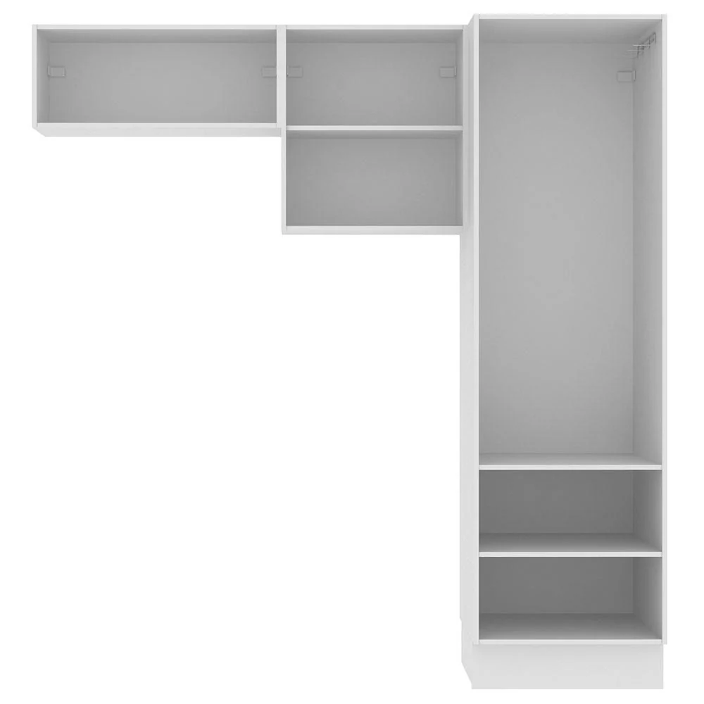 Kit Área De Serviço Madesa Acordes 100% MDF com 2 Armários e Torre Portas Branco Brilho - Image 10