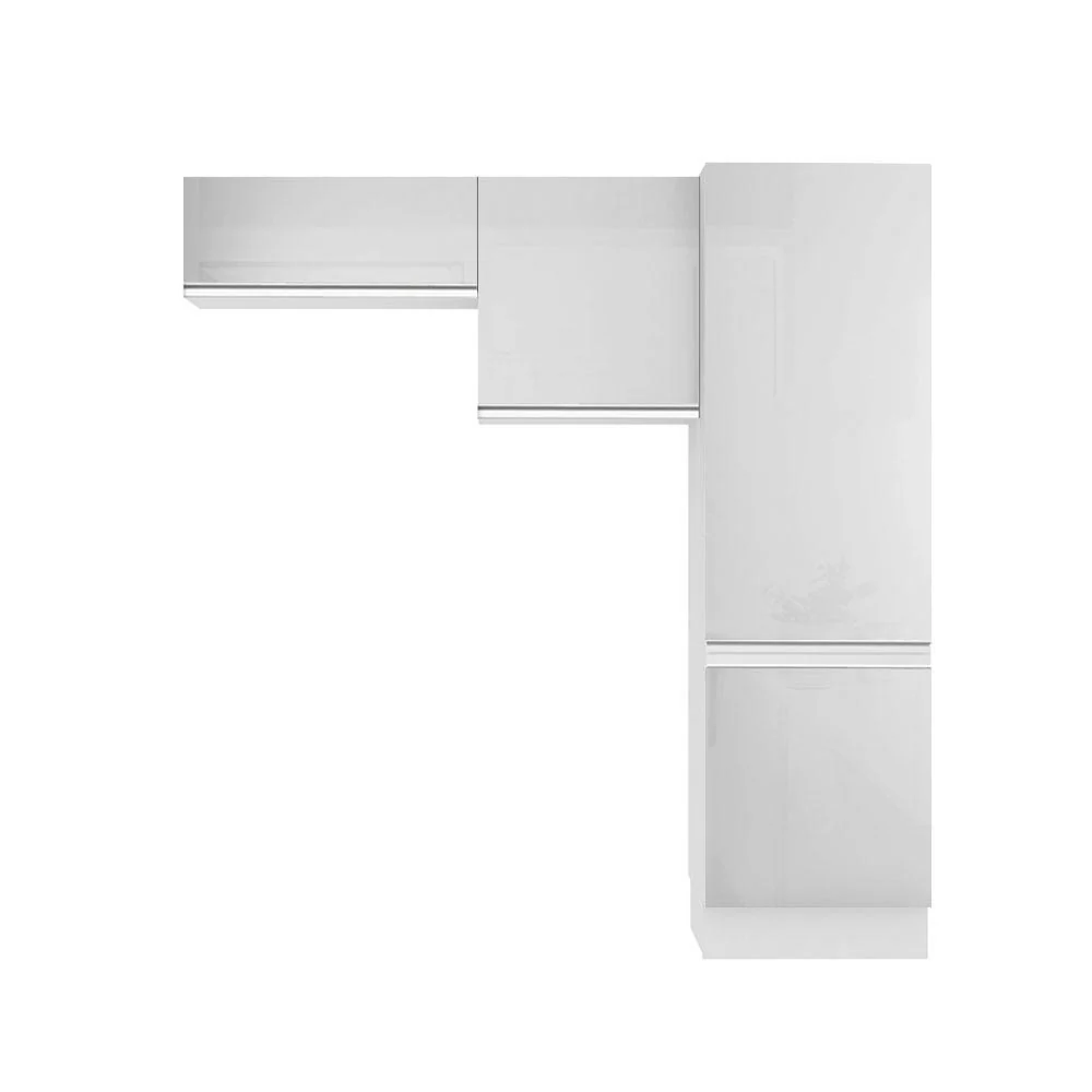 Kit Área De Serviço Madesa Acordes 100% MDF com 2 Armários e Torre Portas Branco Brilho - Image 9