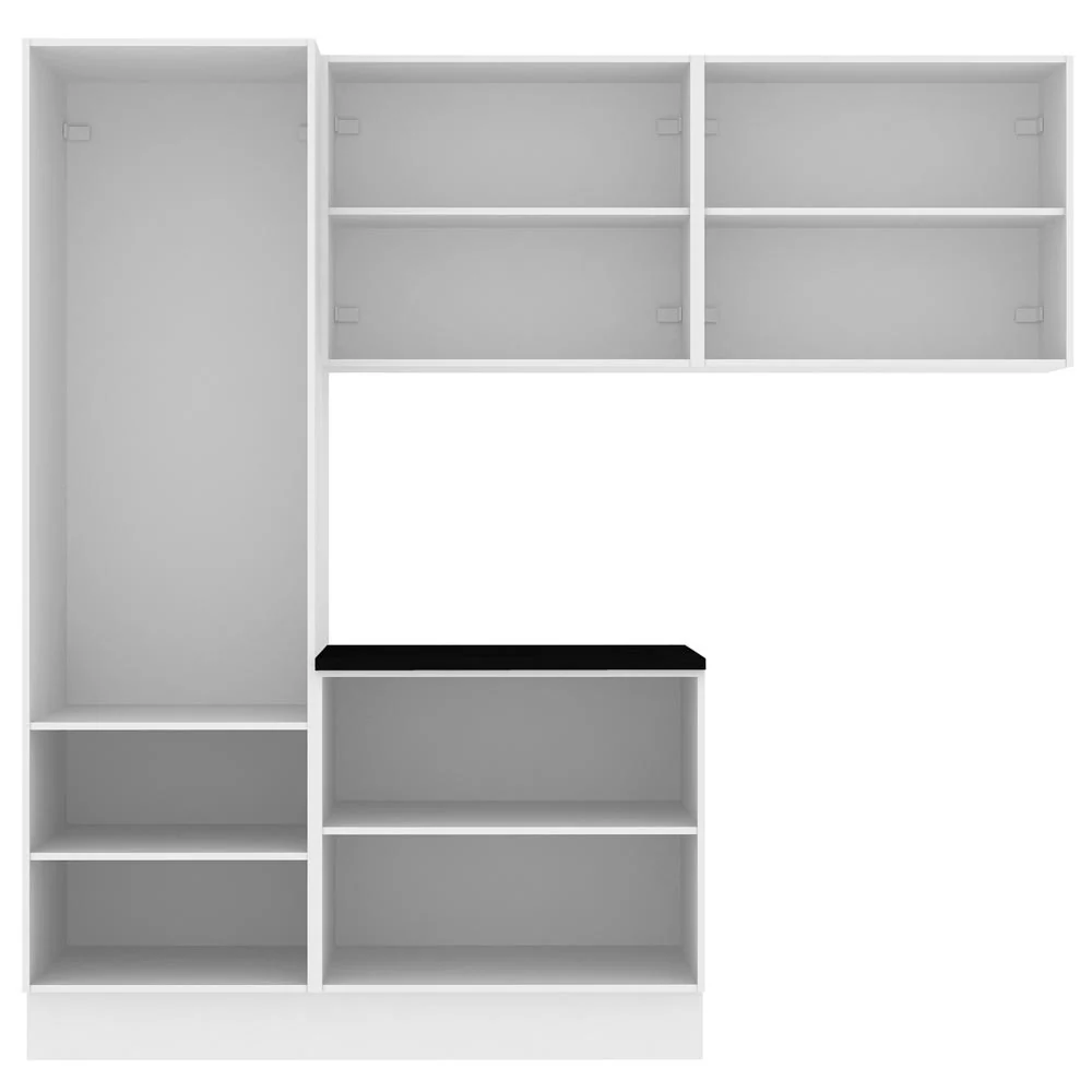 Kit Área De Serviço Madesa Acordes 100% MDF com Armário, Balcão e Torre Portas Branco Brilho - Image 10