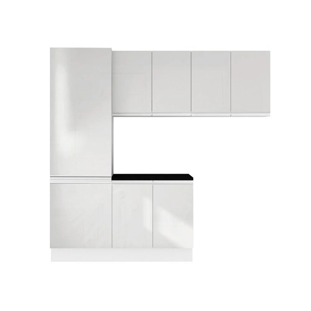 Kit Área De Serviço Madesa Acordes 100% MDF com Armário, Balcão e Torre Portas Branco Brilho - Image 9