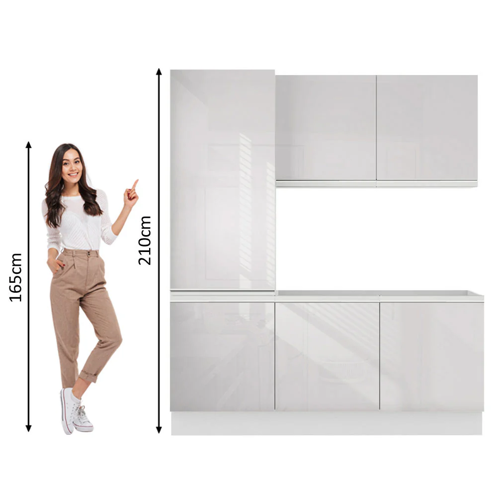 Kit Área De Serviço Madesa Acordes 100% MDF com Armário e Balcão Portas Branco Brilho - Image 4