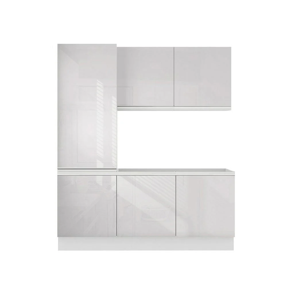 Kit Área De Serviço Madesa Acordes 100% MDF com Armário e Balcão Portas Branco Brilho - Image 9