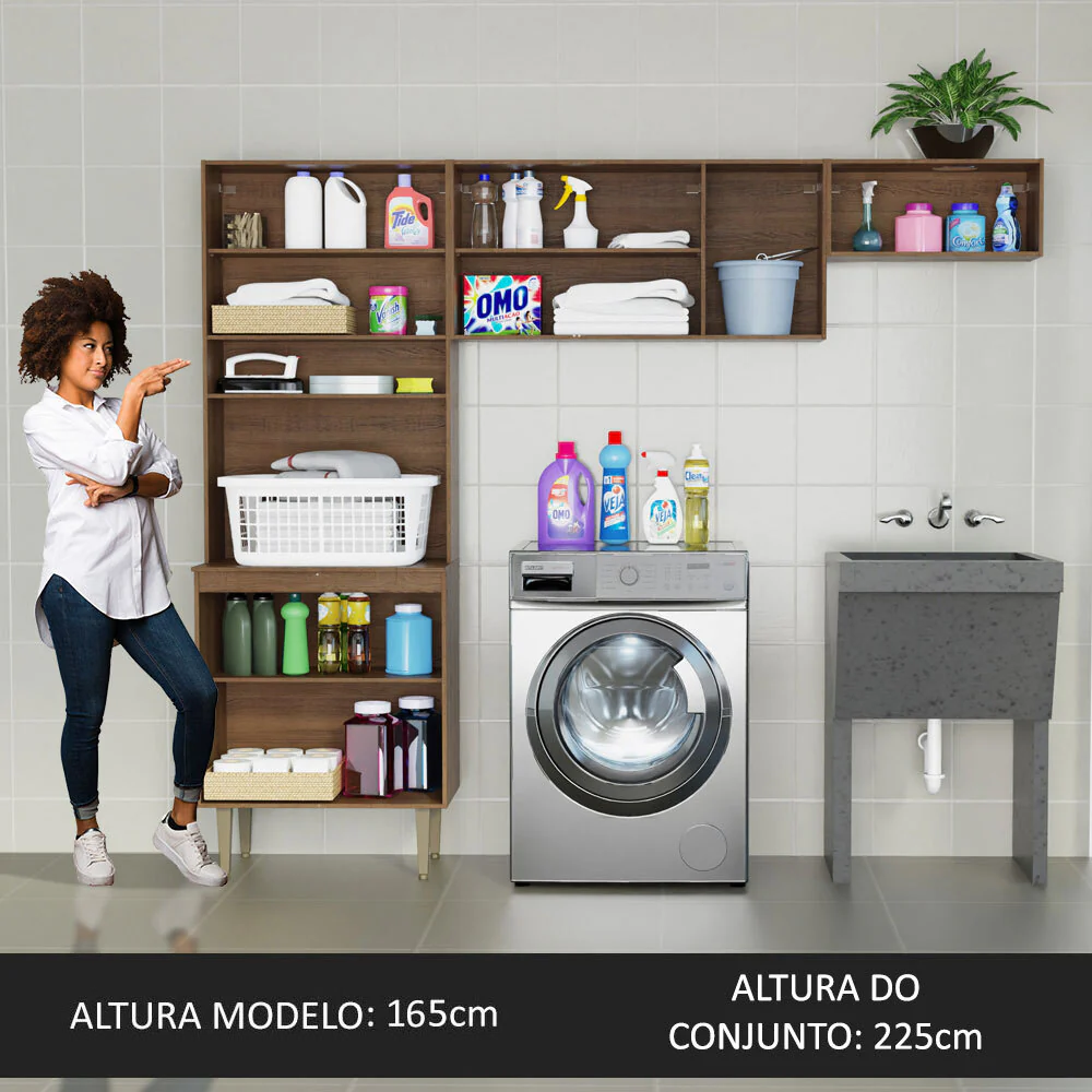 Kit Área de Serviço Lavanderia 235cm Rustic Gourmet Madesa - Image 5
