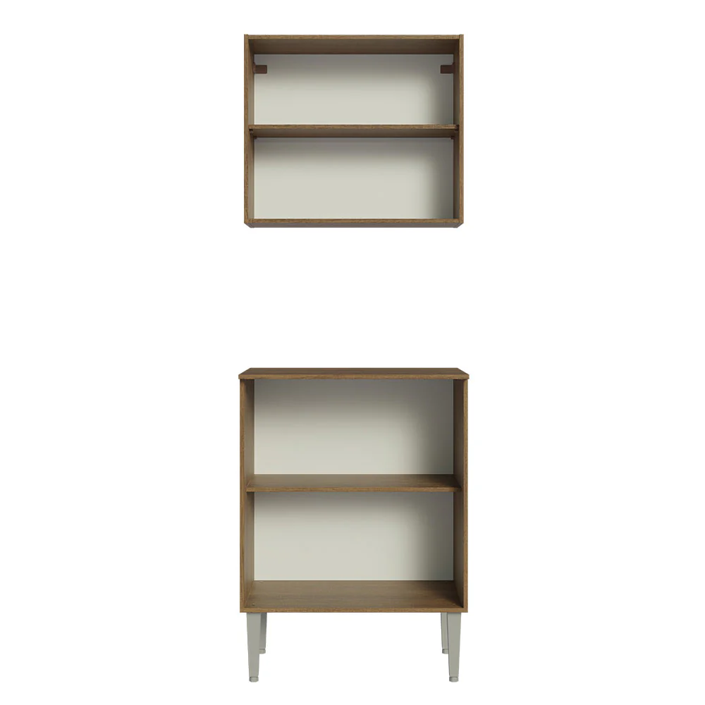 Kit com Armário Aéreo e Balcão 64cm Rustic/Cinza Emilly Madesa - Image 7