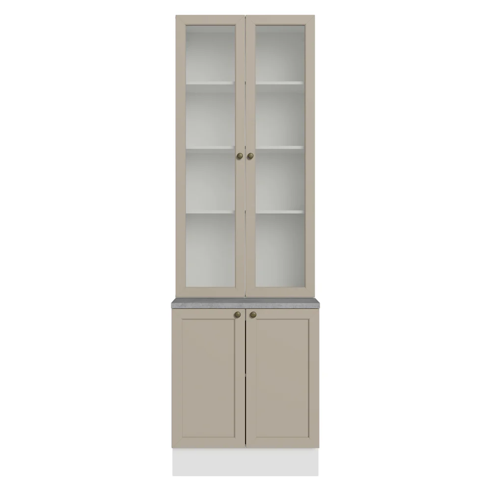 Kit Balcão + Cristaleira 70 cm Branco/Crema Vik Madesa 02 - Image 12