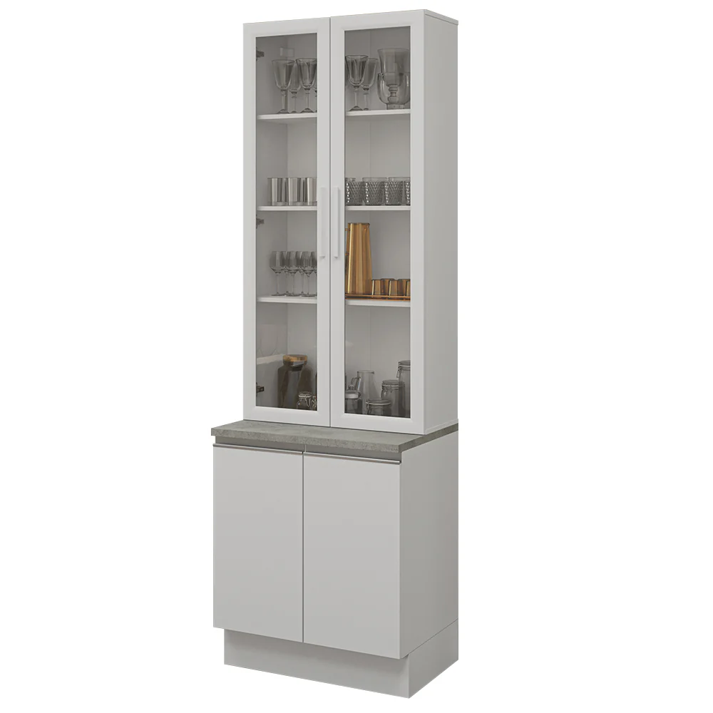 Kit Balcão + Cristaleira 70cm Branco Glamy Madesa 01 - Image 2
