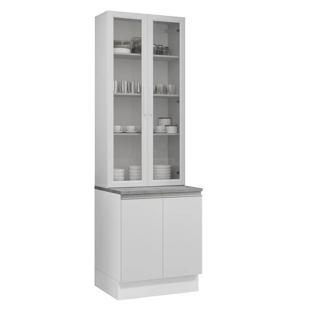 Kit Balcão + Cristaleira 70cm Branco Glamy Madesa 02 - Image 2