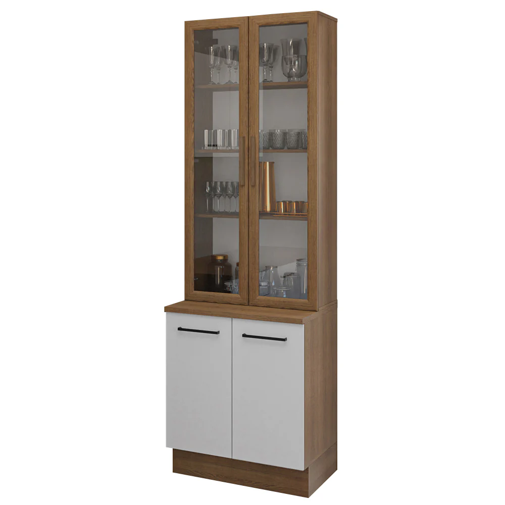 Kit Balcão + Cristaleira 70cm Rustic/Branco Agata Madesa 01 - Image 2