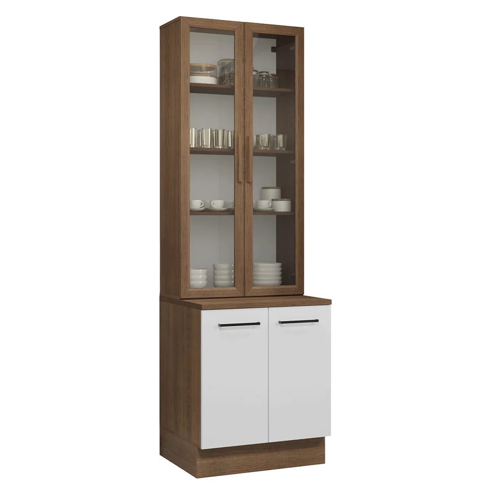 Kit Balcão + Cristaleira 70cm Rustic/Branco Agata Madesa 02 - Image 2