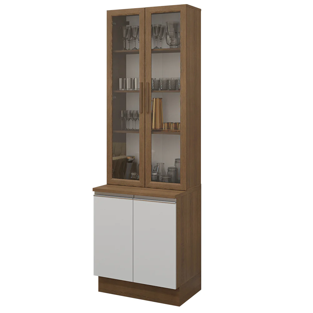 Kit Balcão + Cristaleira 70cm Rustic/Branco Glamy Madesa 01 - Image 2