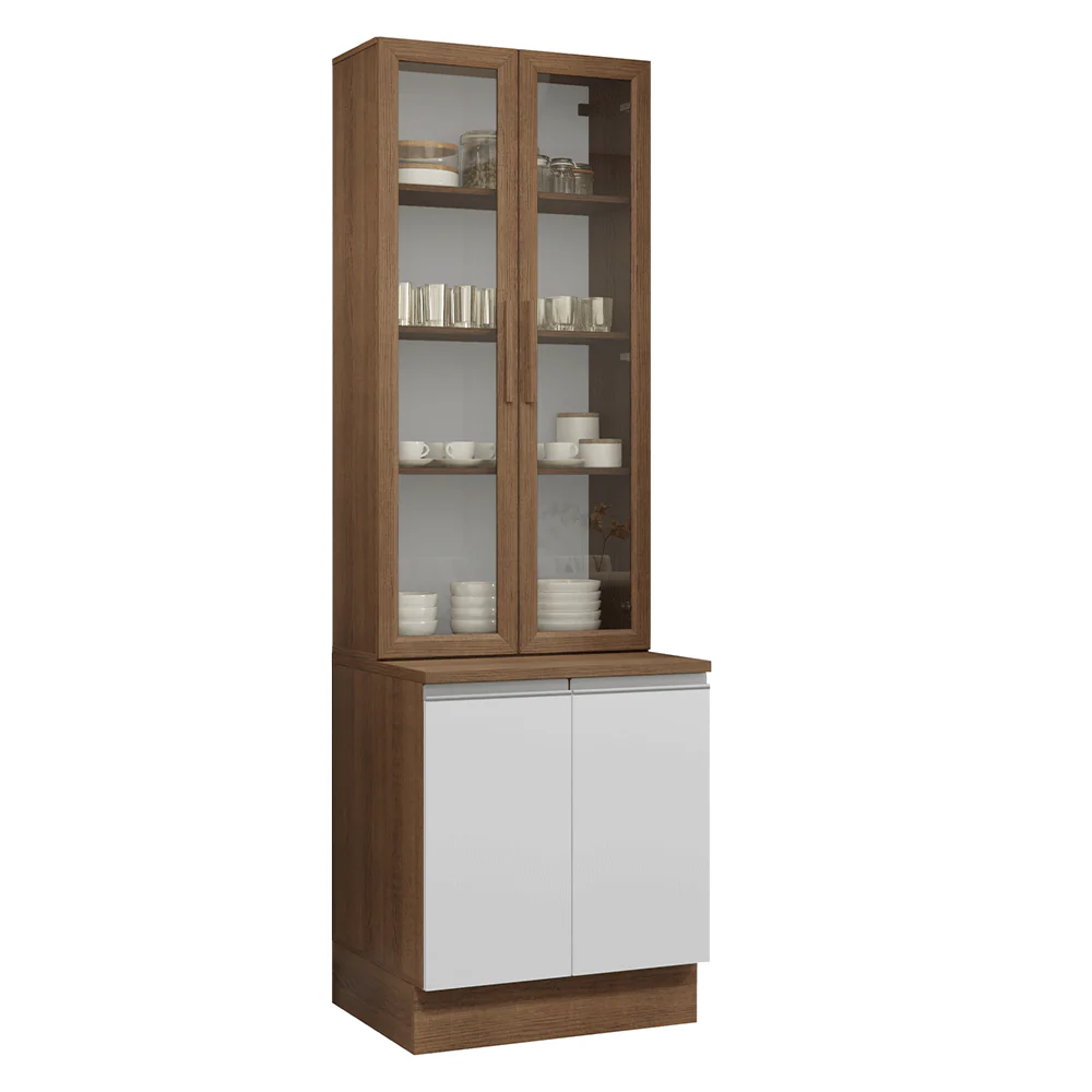 Kit Balcão + Cristaleira 70cm Rustic/Branco Glamy Madesa 02 - Image 2