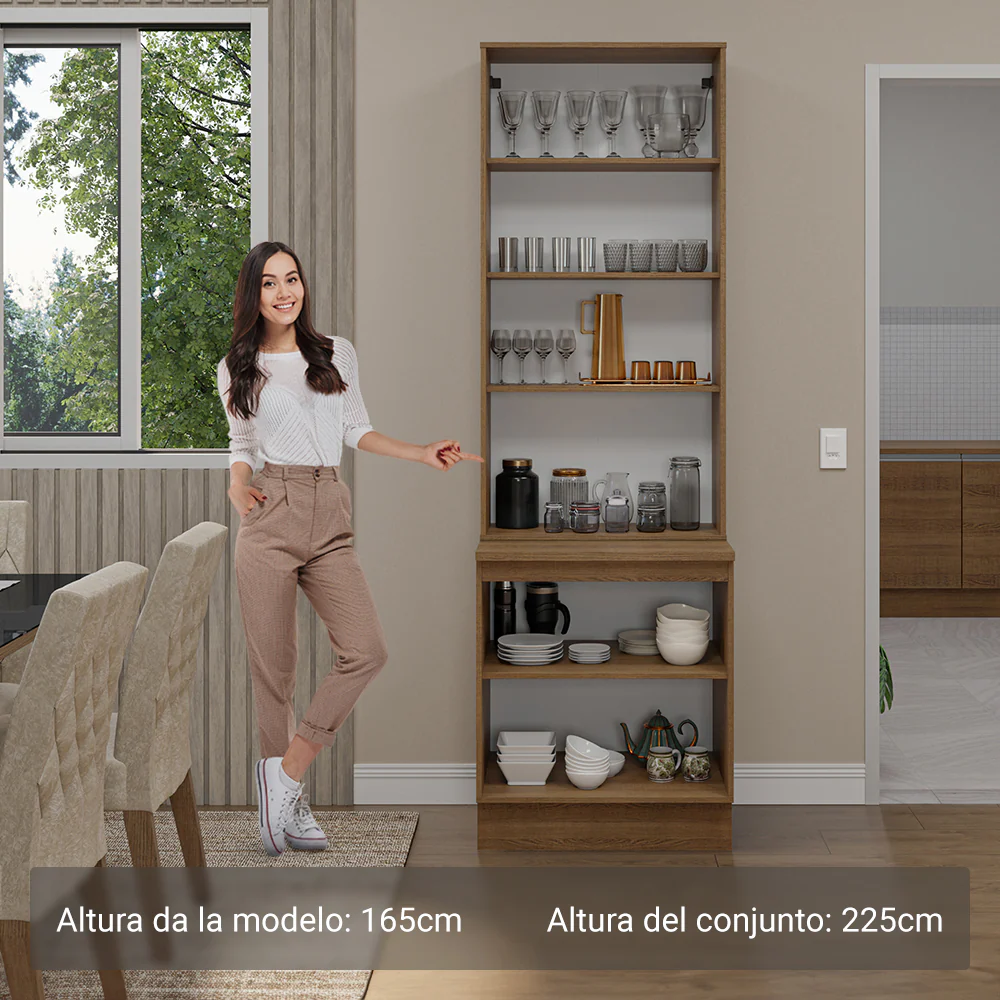 Kit Balcão + Cristaleira 70cm Rustic Glamy Madesa 01 - Image 4