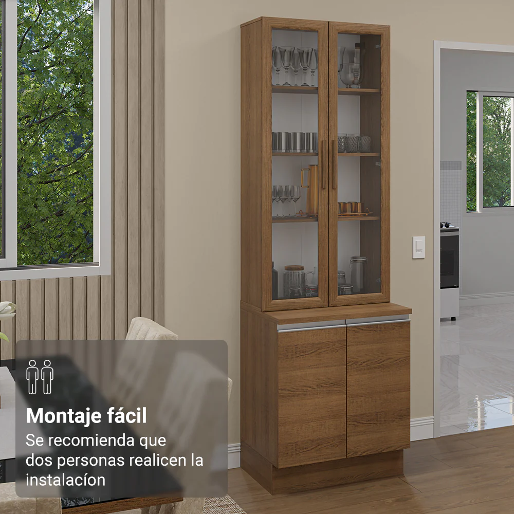 Kit Balcão + Cristaleira 70cm Rustic Glamy Madesa 01 - Image 6