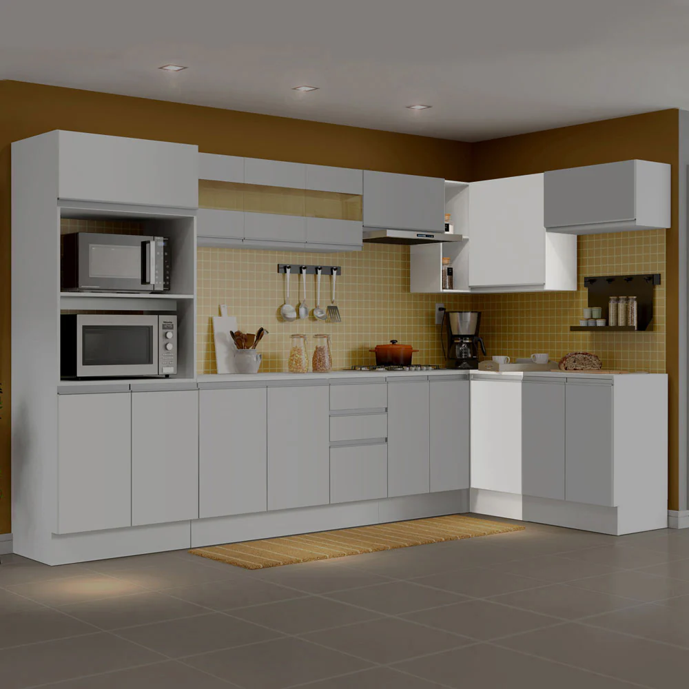 Kit Canto 100% MDF 2 Portas e Nicho Branco Smart Madesa - Image 2