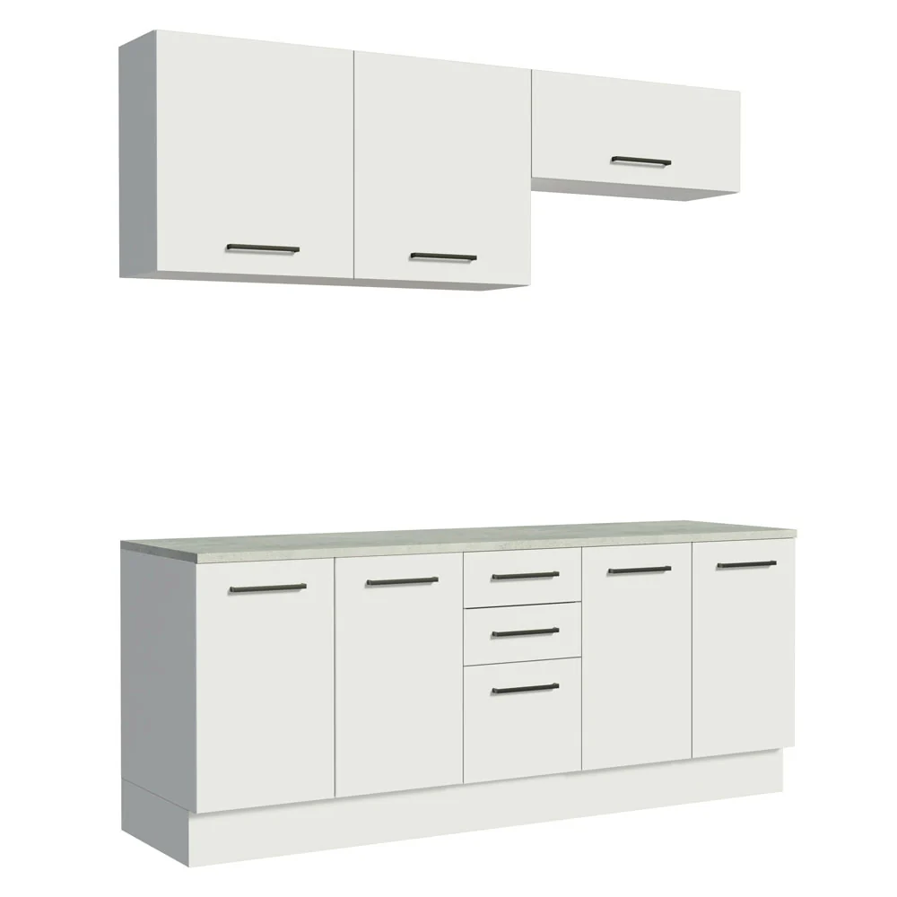 Kit com 2 Balcões e 2 Armários Aéreos Multiuso 200cm Branco Agata Madesa - Image 9