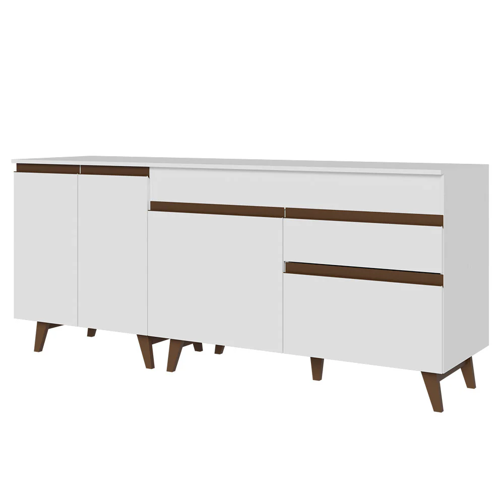 Kit com 2 Balcões de Cozinha Madesa Reims 4 Portas 1 Gaveta (Com Tampo) Branco - Image 12