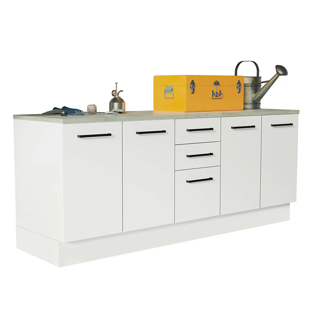 Kit com 2 Balcões Multiuso 4 Portas 3 Gavetas Branco Agata Madesa - Image 2