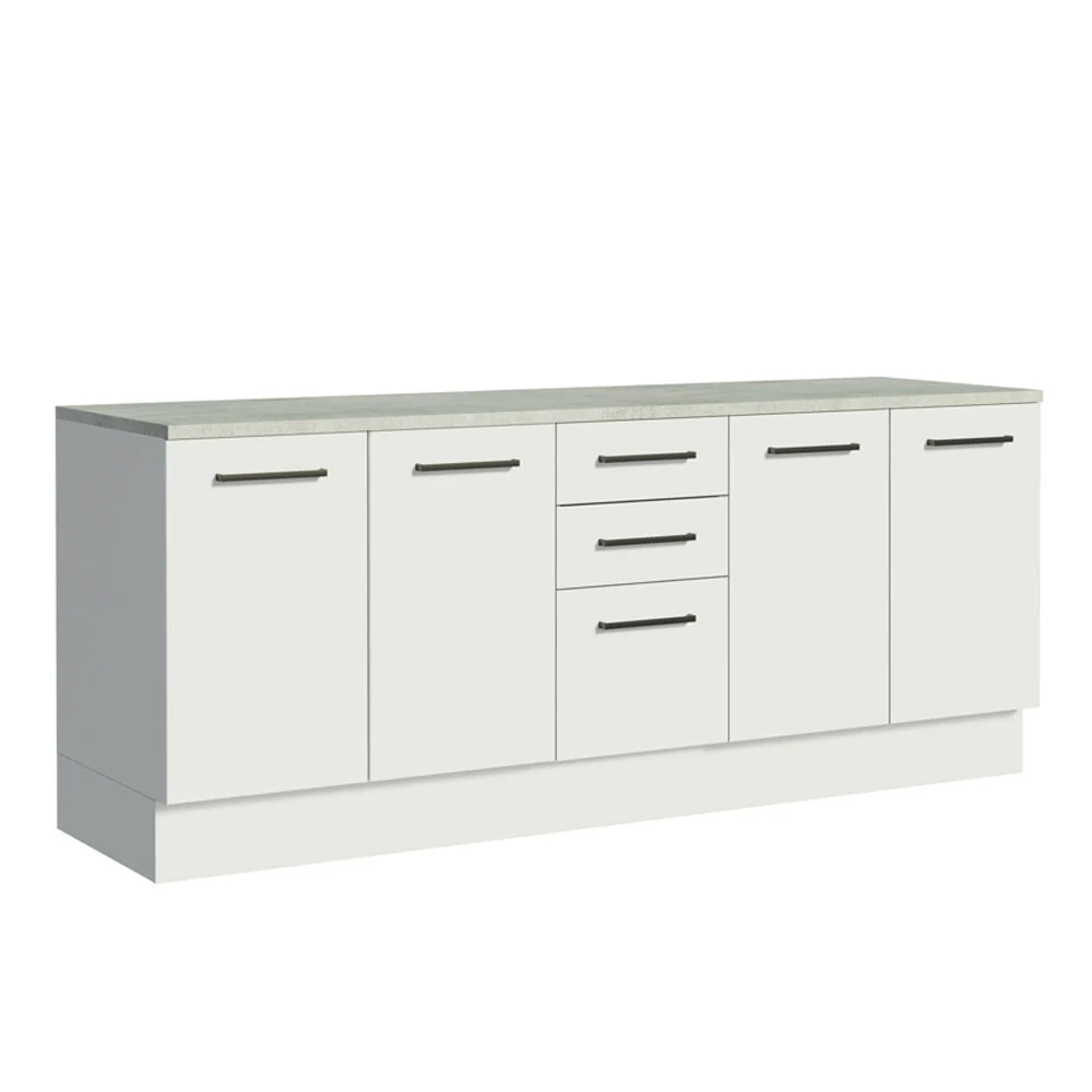 Kit com 2 Balcões Multiuso 4 Portas 3 Gavetas Branco Agata Madesa - Image 9